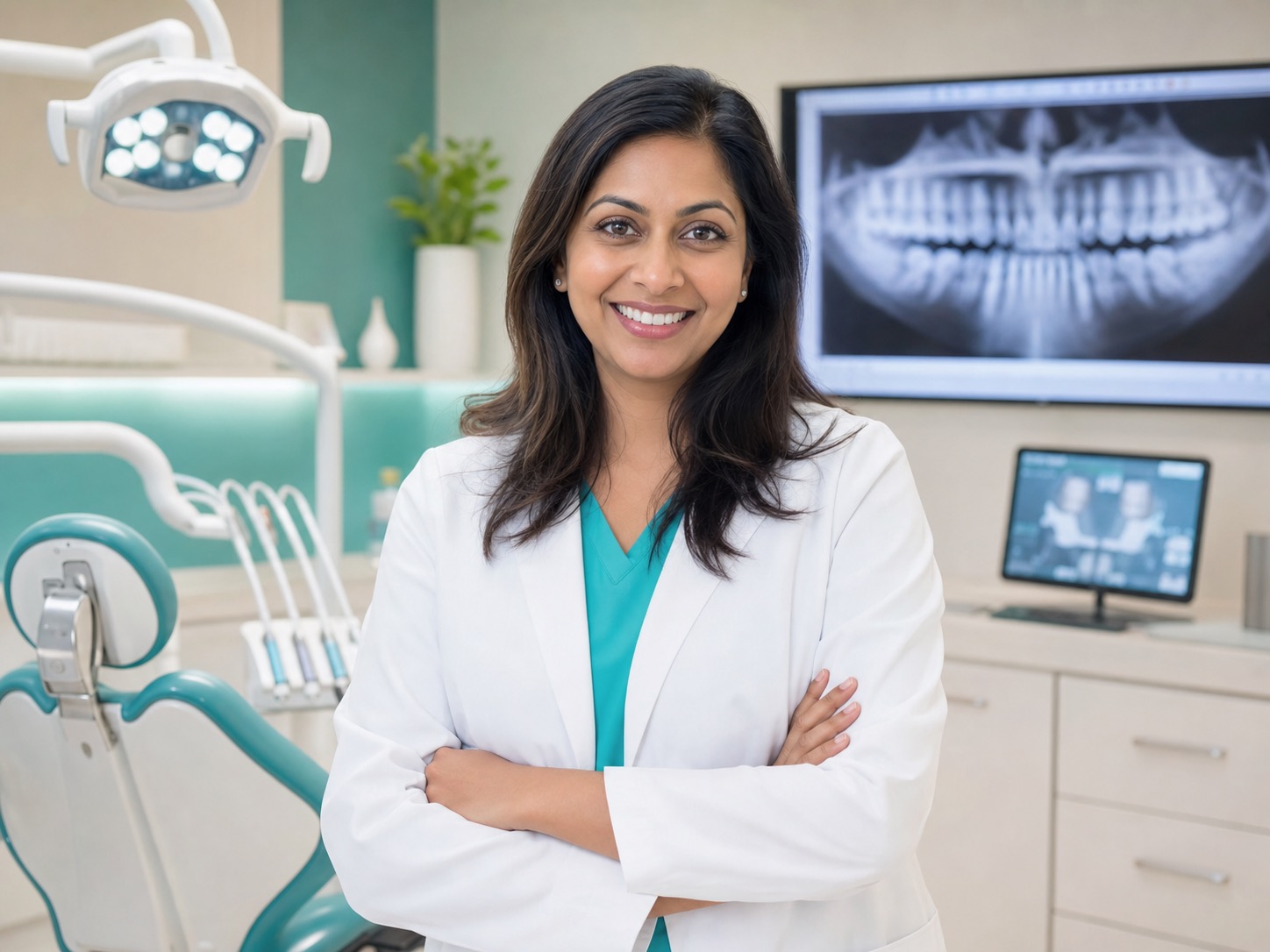 Dentist in a modern South African clinic